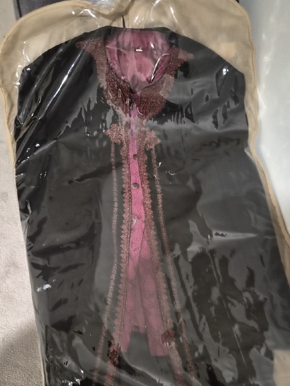 Embroidered Black & Pink Traditional Tunic